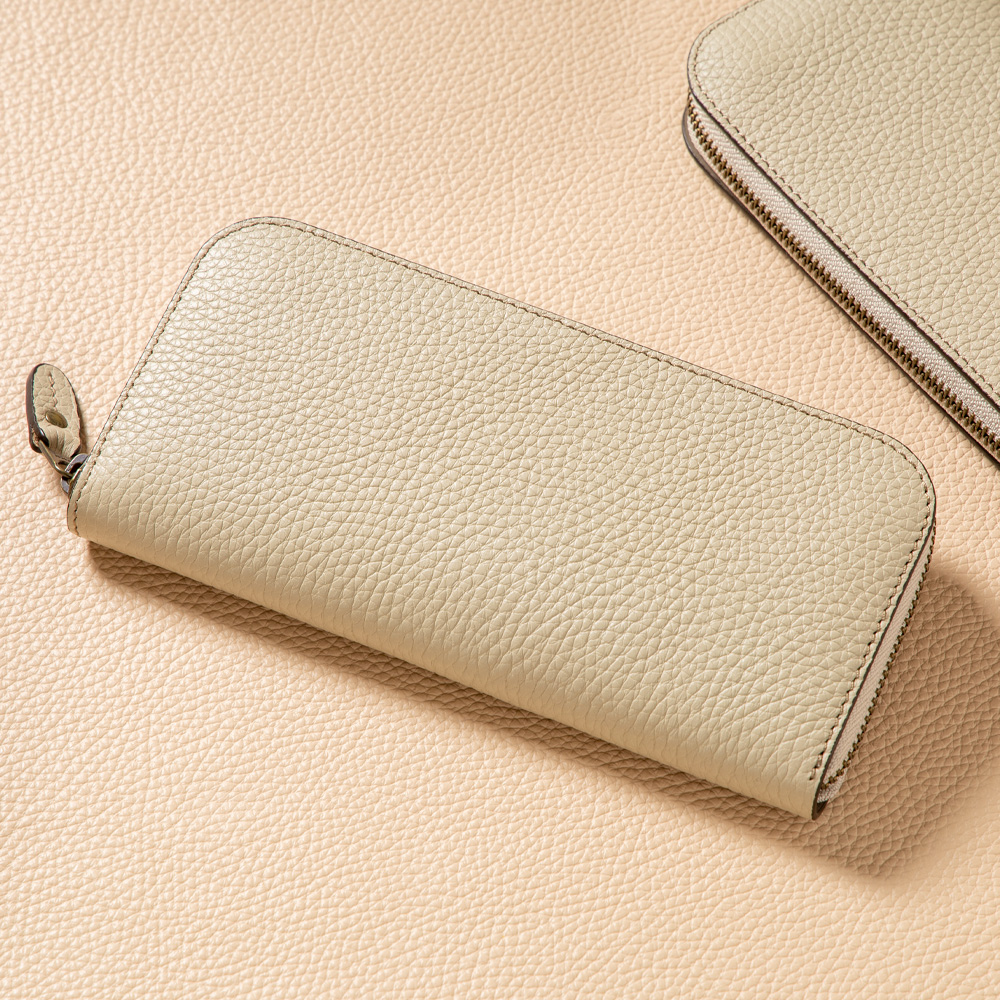 ファスナー長財布 シュリンク型押し（W107）