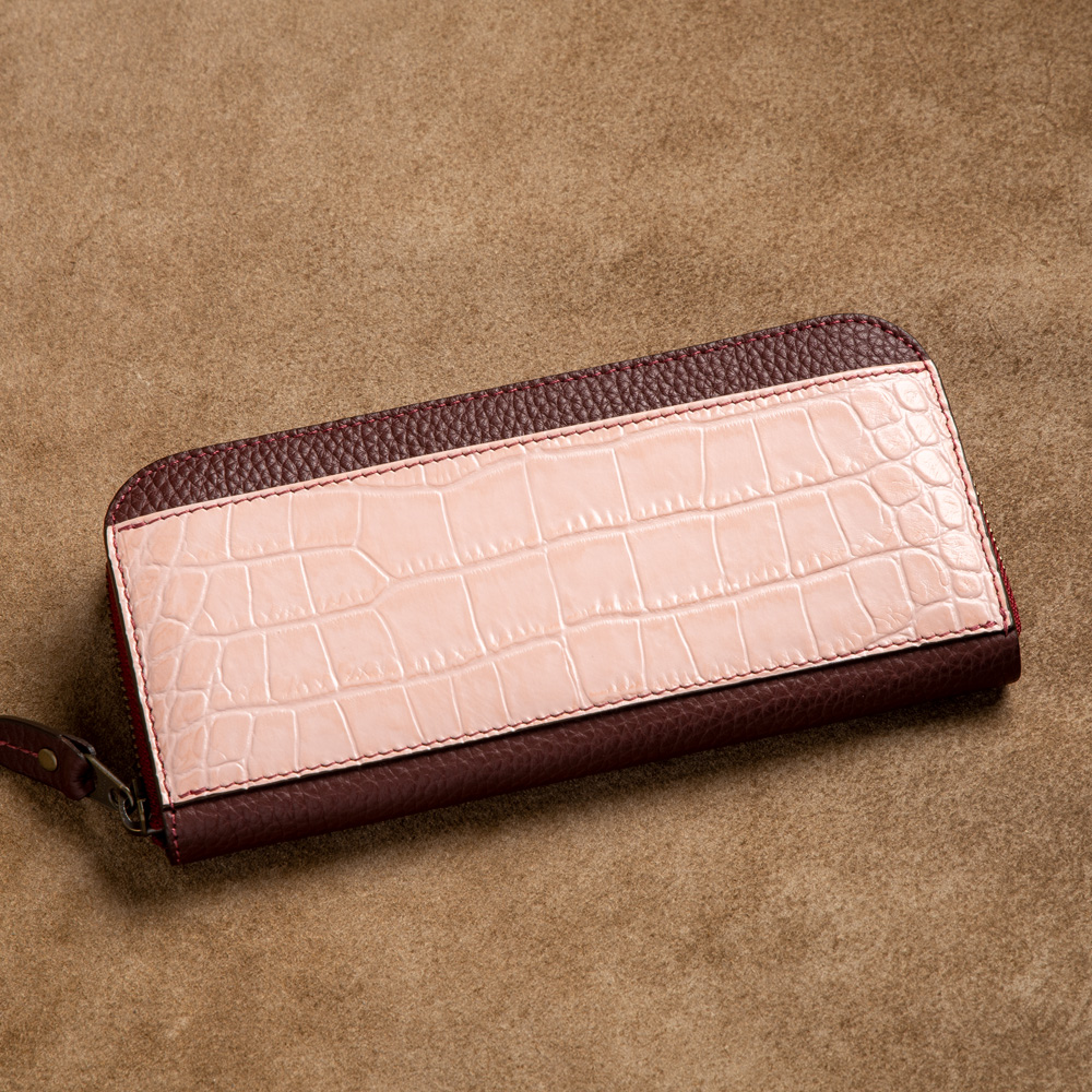 ファスナー長財布 外ポケット付き